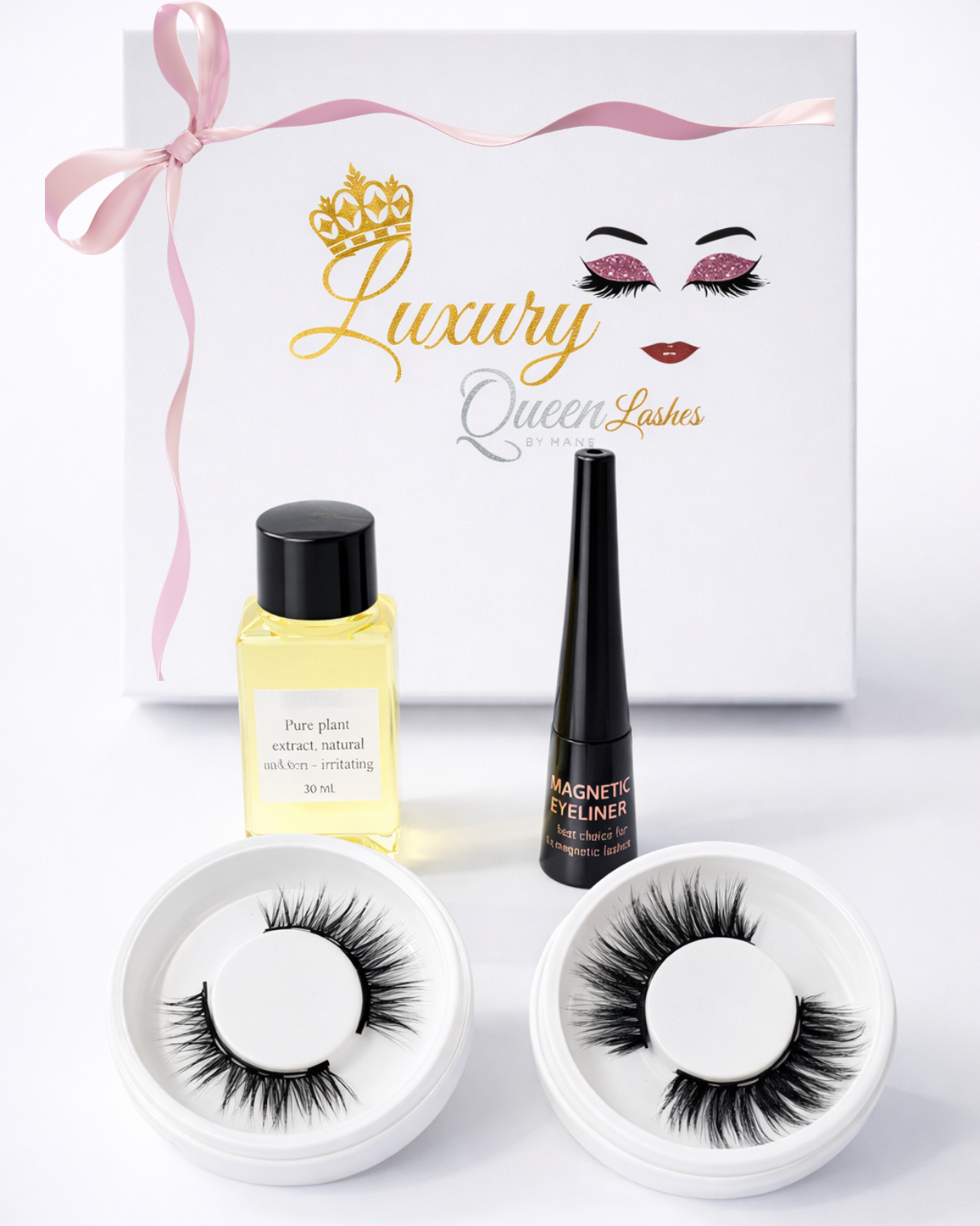 LuxuryQueenLashes magnetic eyelashes with magnetic eyeliner for effortless lash application